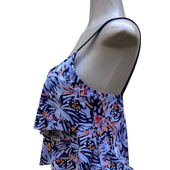 INTL Details Swim Tankini Top Women's Medium Multicolor Printed Tiered Ruffle - Picture 10 of 14